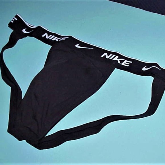 A NEW RARE NIKE DRI-FIT BLACK, SWIMMER'S JOCKSTRAP SOFT STRETCH POUCH IN SIZE XL - Picture 3 of 4